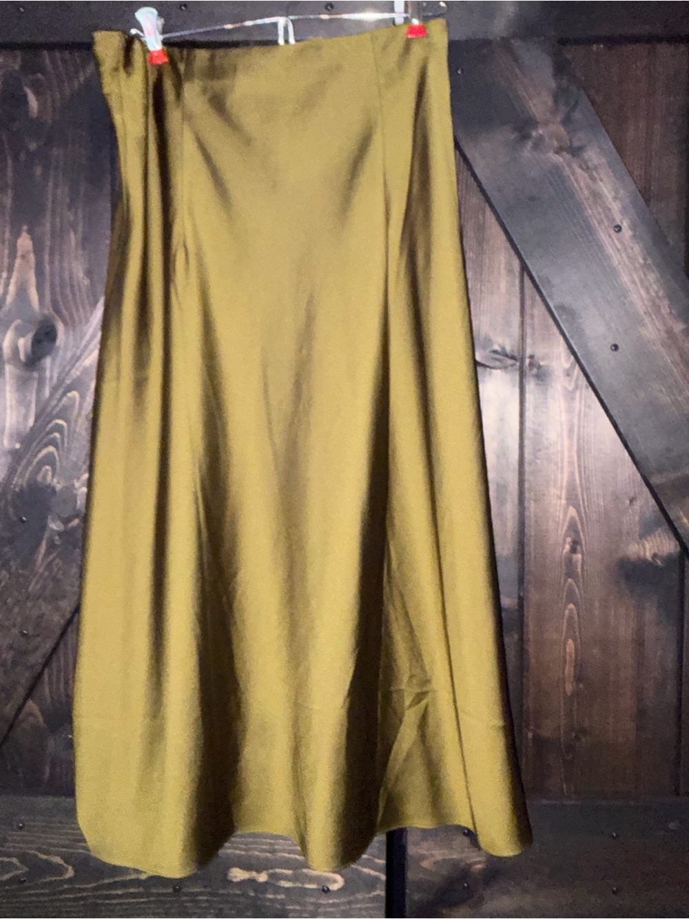 J. Crew Olive A-Line Midi Skirt